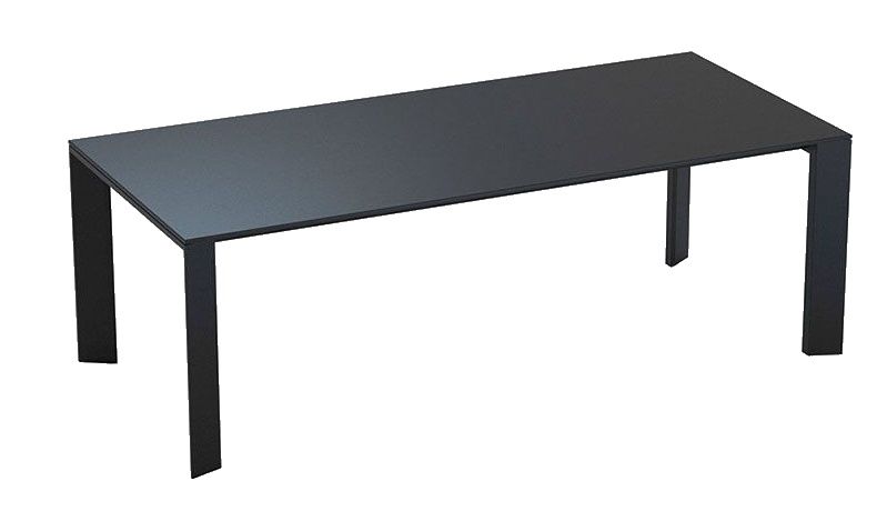 Grande Arche Outdoor Tisch von Fast, rechteckig, schwarz, moderner Gartentisch für den Außenbereich.